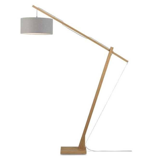 Vloerlamp Montblanc lichtgrijs  bamboe