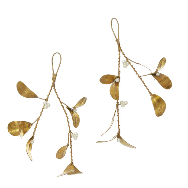 Mistletoe set van 2 stuks - goud