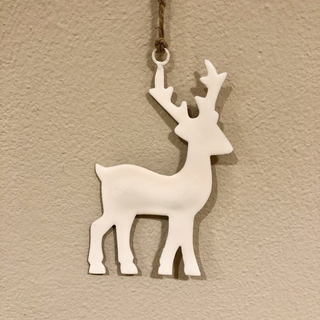 Ornament hert - WIT