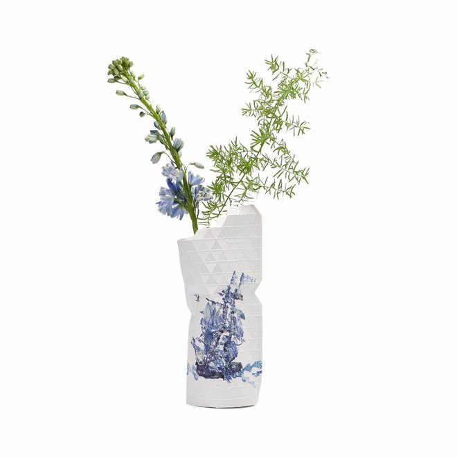 Paper Vase Cover SMALL Delft Blue