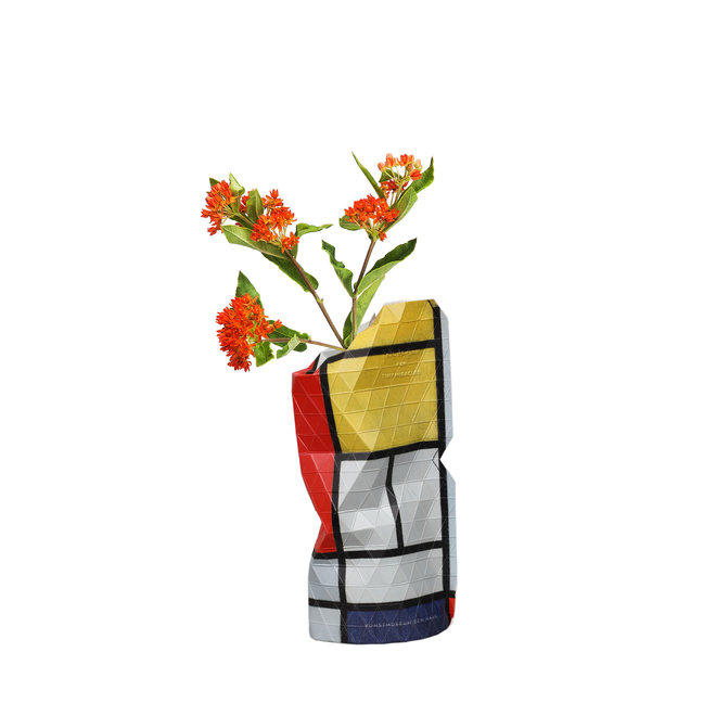 Paper Vase Cover SMALL Red Composition Mondriaan