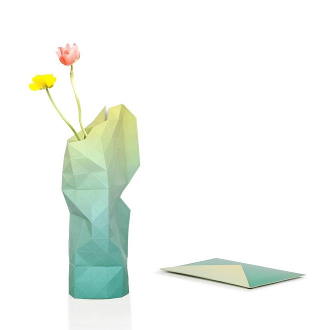 Paper Vase Cover Green Fade