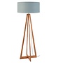 Vloerlamp Everest lichtgrijs  bamboe