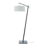 Vloerlamp Andes - zwart/ kap licht grijs