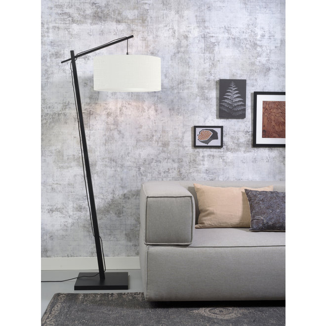 Vloerlamp Andes - zwart/ kap wit