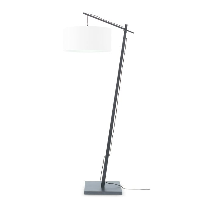 Vloerlamp Andes - zwart/ kap wit