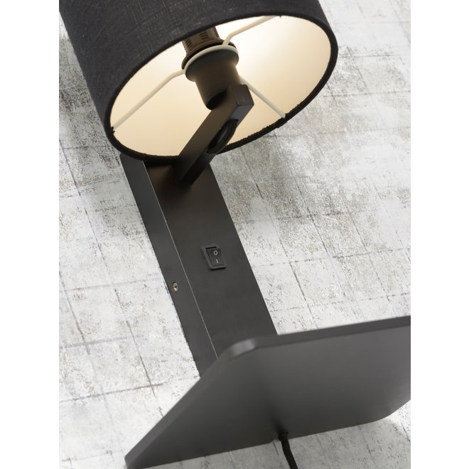 Wandlamp Andes  - zwarte plank/ kap zwart