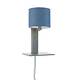 Wandlamp Andes  - zwarte plank/ kap blue denim