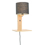 Wandlamp Andes  - naturel plank/ kap zwart