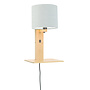 Wandlamp Andes  - naturel plank/ kap lichtgrijs