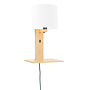 Wandlamp Andes  - naturel plank/ kap wit