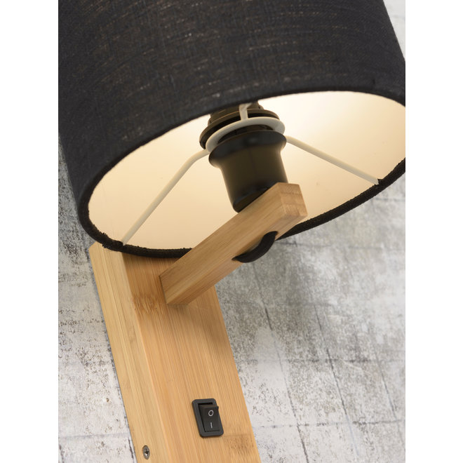 Wandlamp Andes  - naturel plank/ kap wit