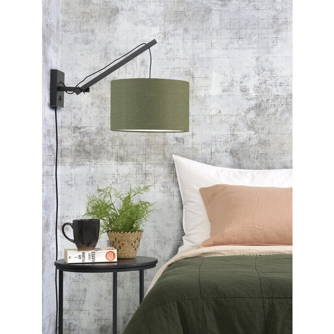 Wandlamp Andes - zwart/ kap green forest SMALL