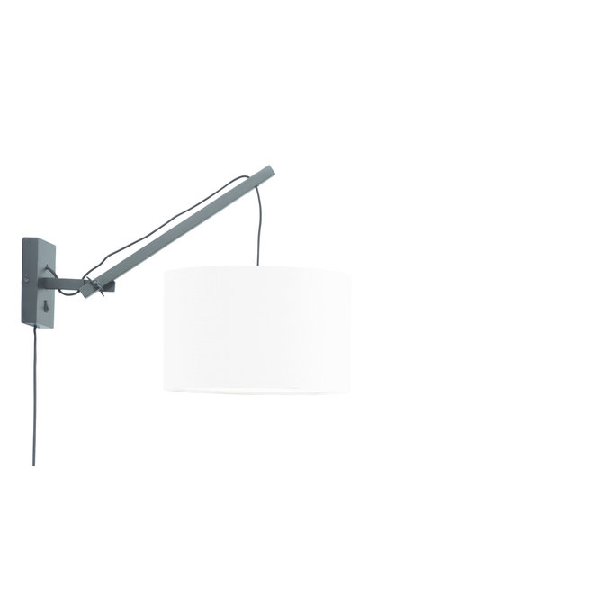 Wandlamp Andes - zwart/ kap wit SMALL