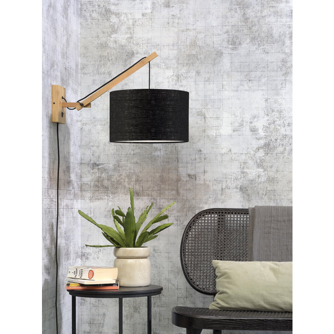 Wandlamp Andes - naturel/ kap zwart SMALL