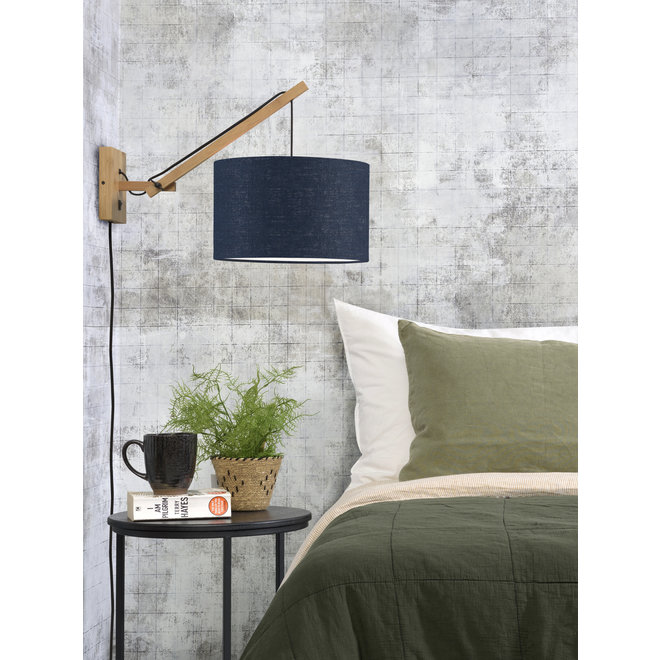 Wandlamp Andes - naturel/ kap blue denim SMALL