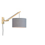 Wandlamp Andes - naturel/ kap donkergrijs SMALL