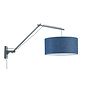 Wandlamp Andes - zwart/ kap blue denim LARGE