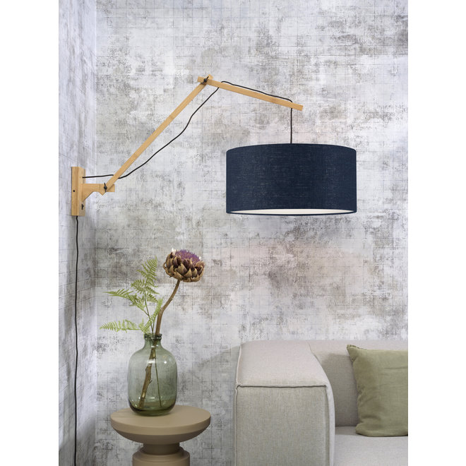 Wandlamp Andes - naturel/ kap blue denim LARGE