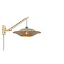 Wandlamp Bali zwevend naturel/ kap zwart-naturel SMALL