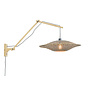 Wandlamp Bali zwevend naturel/ kap zwart-naturel LARGE