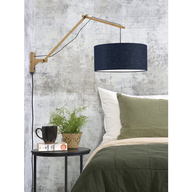 Wandlamp Andes - naturel/ kap blue denim LARGE