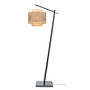 Vloerlamp Bhutan zwart/ kap zwart-naturel SMALL