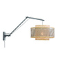 Wandlamp Bhutan zwart LARGE/ kap zwart-naturel LARGE