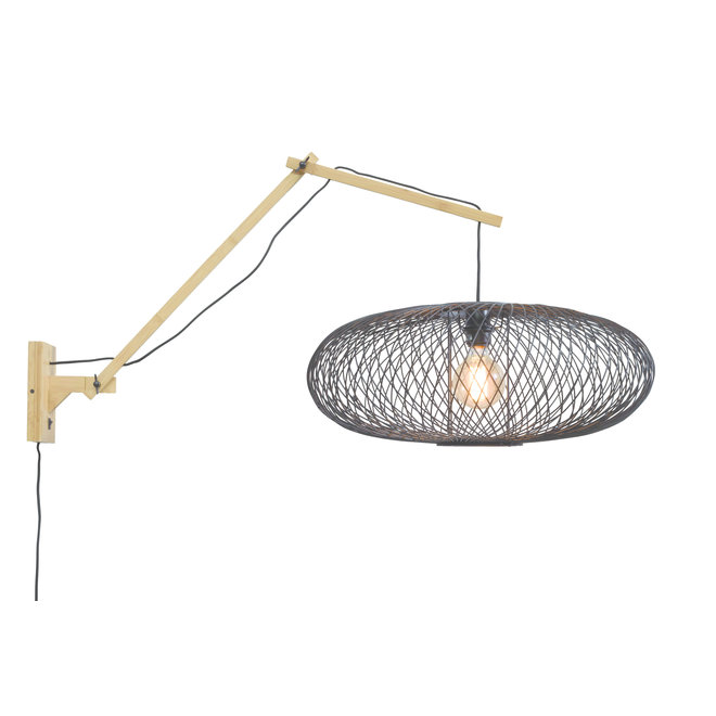 Wandlamp Cango - naturel/ zwevend zwart