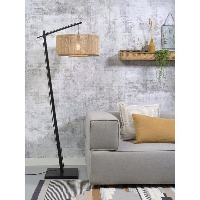 Vloerlamp Iguazu - zwart/ naturel SMALL