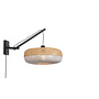 Wandlamp Palawan zwevend - zwart/ naturel-wit SMALL