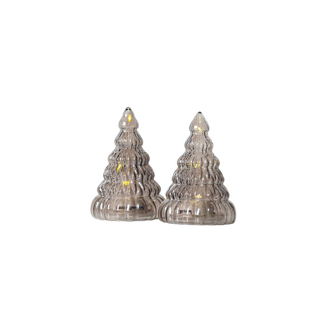 Kerstboom LED - BRUIN glas Small - 2 stuks