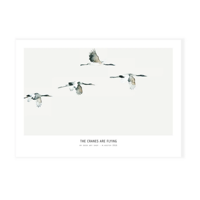 Art Print Cranes are flying 30x40