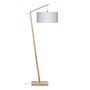 Vloerlamp Andes - naturel/ kap licht grijs