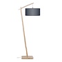 Vloerlamp Andes - naturel/ kap donker grijs