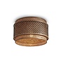Plafonniere Bhutan bamboe/kap rond dia.40xh.25cm zw/nat.. L