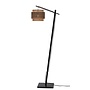 Vloerlamp Bhutan S bamboe zwart h.150cm/kap 25x20cm zw/nat.