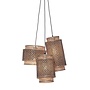 Hanglamp Bhutan bamboe/3-kaps mix h.20-25-35 zw/naturel