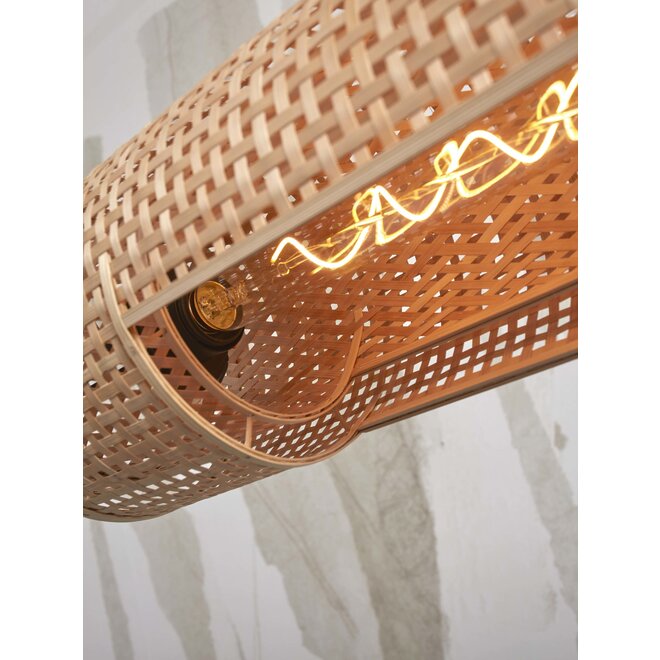 Hanglamp Bhutan bamboe cilinder 85x18cm. naturel