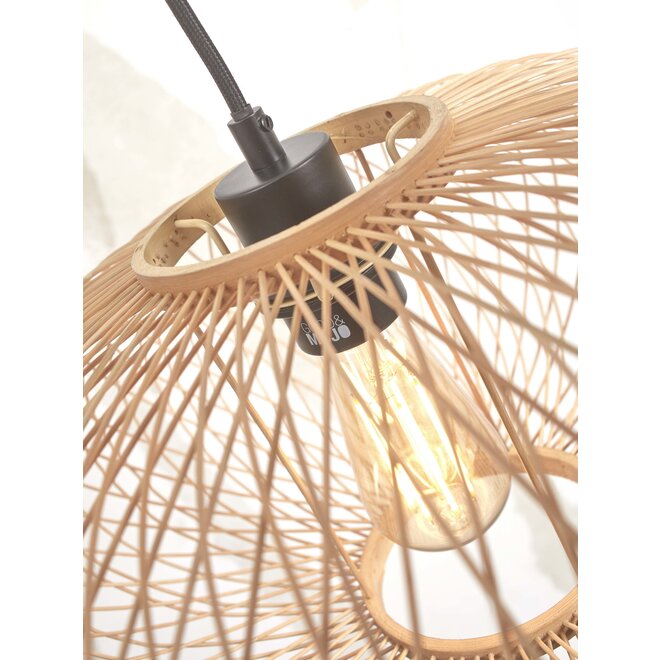 Hanglamp Cango bamboe ellips S dia.40x20cm. naturel