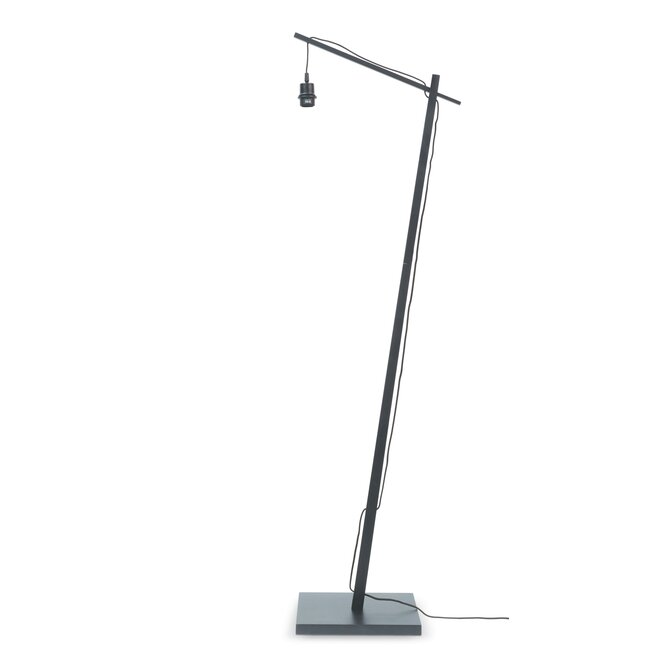 Vloerlamp Hokkaido L bamboe zw. h.176cm/kap h.38x25cm. zwart