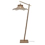 Vloerlamp Ibiza L bamboe wavy nat. h.176cm/kap 65x20cm. zw/nat.
