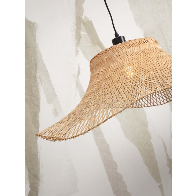 Hanglamp Ibiza bamboe wavy dia.65xh.20cm naturel. L