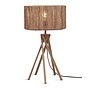 Tafellamp Iguazu 5-poot bamboe nat. h.45cm/kap 30x16cm jute. nat.