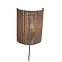 Wandlamp Iguazu jute/halfrond h.32x25cm naturel. L