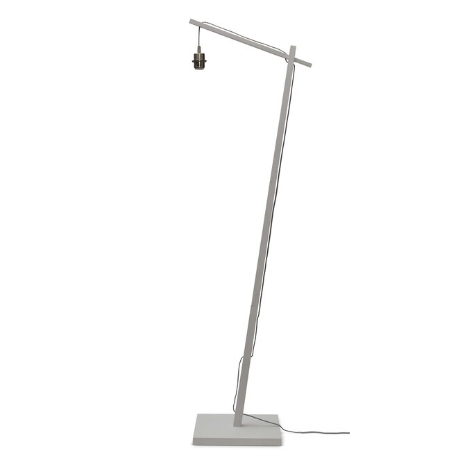 Vloerlamp Java bamboe wit h.176cm/kap dia.50xh.22cm. naturel