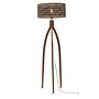 Vloerlamp Java 3-poot bamboe nat. h.150cm/kap dia.50xh.22cm. zw/nat.