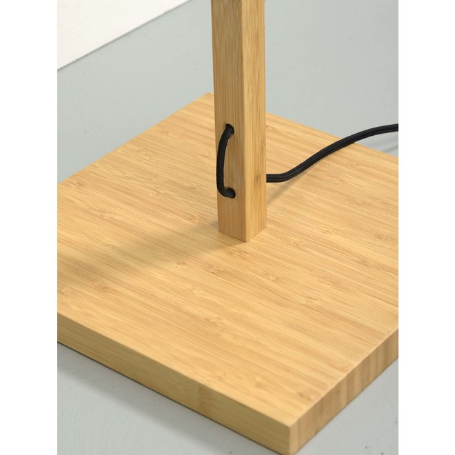 Vloerlamp Java plank bamboe nat. h.158cm/kap dia.50xh.22cm. zw/nat.