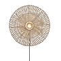 Wandlamp Zanzibar L rotan/plat dia.55xh.14cm. wit