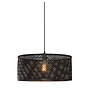 Hanglamp Java bamboe rond/recht dia. 50xh.22cm. zwart
